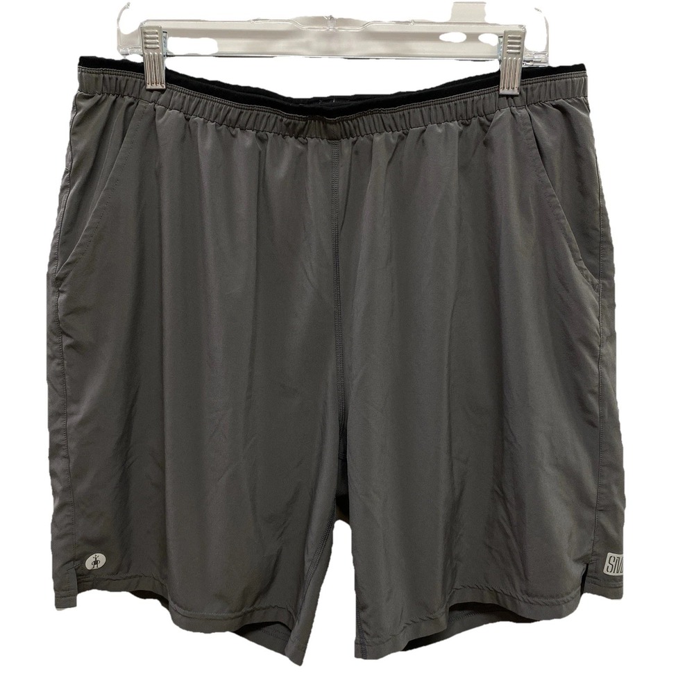 Smartwool Active Gray Men's XL Lined Athletic Running Shorts Drawstring Closure